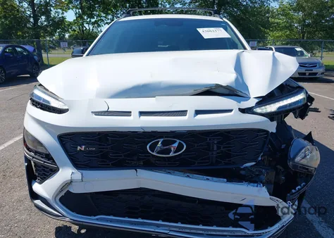 2022 Hyundai Kona N Line z USA, uszkodzony, nr VIN KM8K33A35NU919448